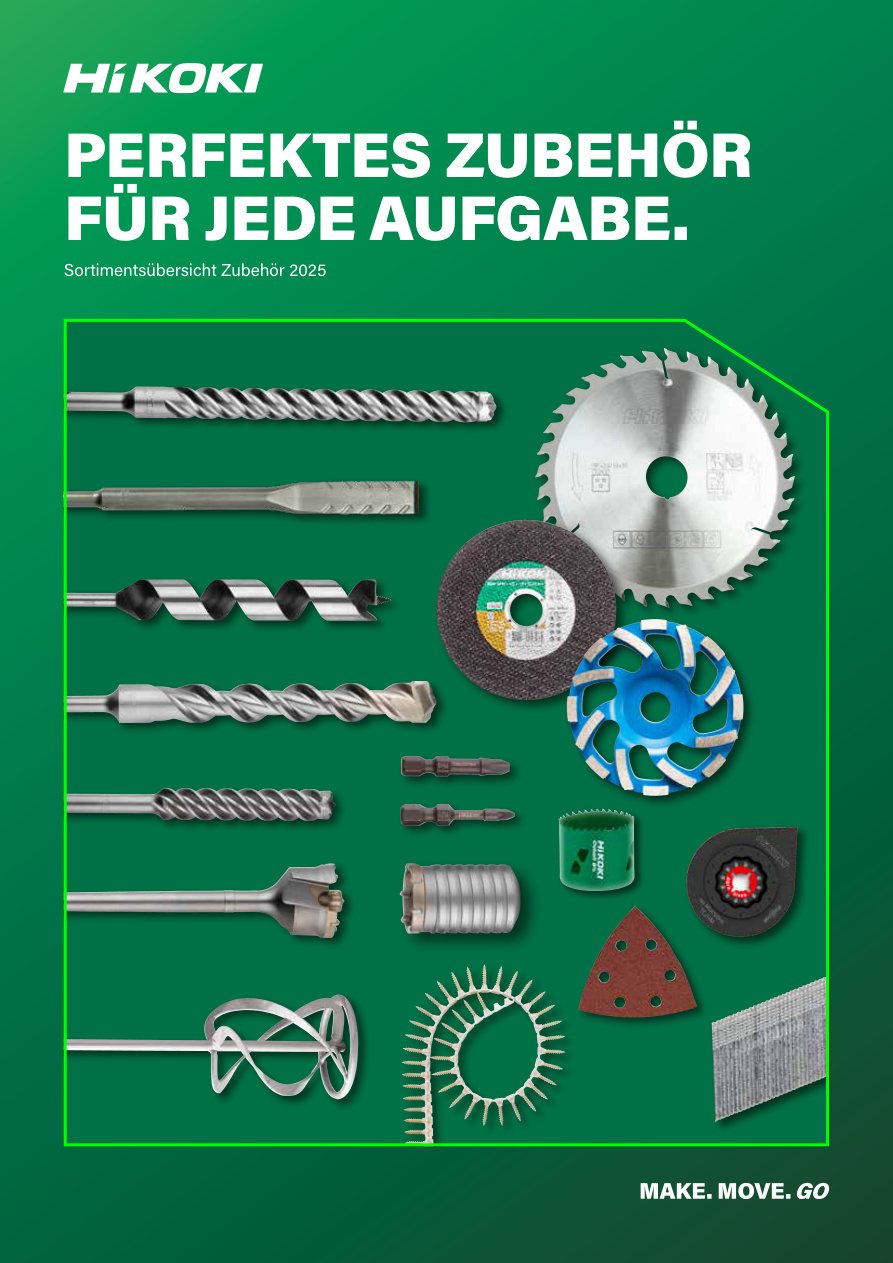 Titelblatt HiKOKI Zubehörkatalog 2025